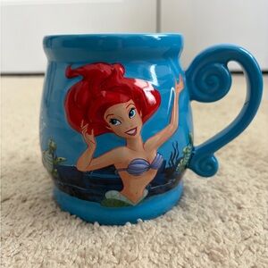 Disney Parks The Little Mermaid Under The Sea 3D Ariel Blue Ceramic 20oz Mug Cup